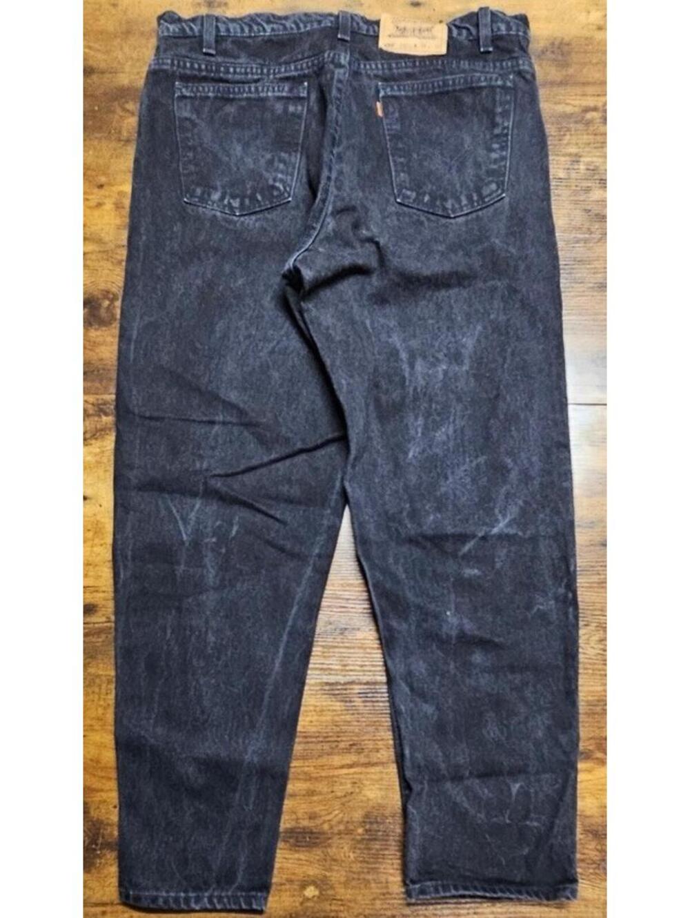 Vintage Levis 550 Relaxed Fit Tapered Leg 38x30 Black Jeans‎ Made in USA 90's - Picture 6 of 7